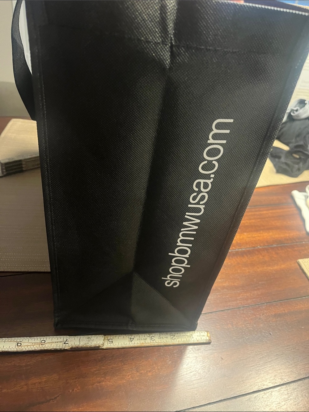 Item 71. BMW Black Tote Bag with M Tricolor Logo - Picture 2 of 4